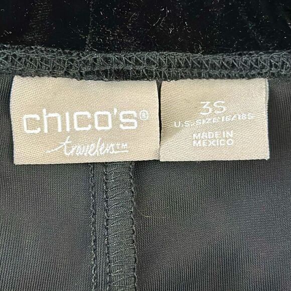 Chico's Travelers Dress Pants Size 3S 16S Elegant Velvet Pull On - Picture 10 of 12